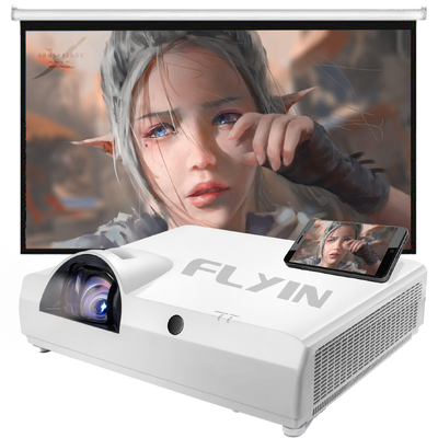 Flyin-C90SW+ 4200 lumens WXGA 3LCD Laser Projecteur à courte portée Android intégré 5000000:1 Contraste pour les entreprises d'éducation