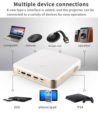 Mini S350 1080P Full HD DLP 4K 3D Projecteurs de cinéma à domicile WIFI Android 9