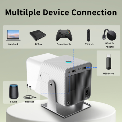 FY360 4K HD Smart LCD Projector Laser de cinéma à domicile haute luminosité avec Android 11.0 BT5.2 Construit dans le son stéréo et US Plug