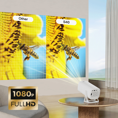 Flyin S40 Cinéma à domicile Full HD 1080P 4K Projecteur de jeux Projecteur 120 ANSI Lumens Home TV