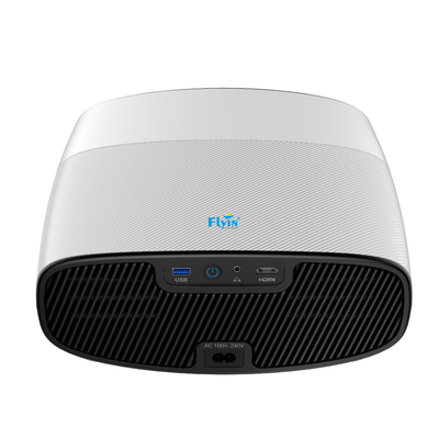 Flyin Q7 1080p haute définition Théâtre de divertissement à domicile Projecteur LCD Doubles haut-parleurs Bluetooth 100 pouces écran Double bande WIFI