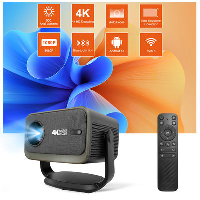 2026 Flyin P20 Plus Smart Projector Android 13 500 ANSI Lumières Prise en charge 4K 2 Go + 16 Go WiFi6 LED LCD Théâtre à domicile