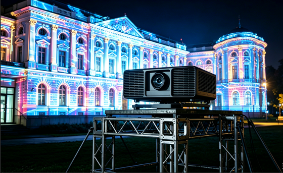Projecteur laser DLP avec 13 000 lumens luminosité 4K compatible pour une utilisation extérieure de grande envergure